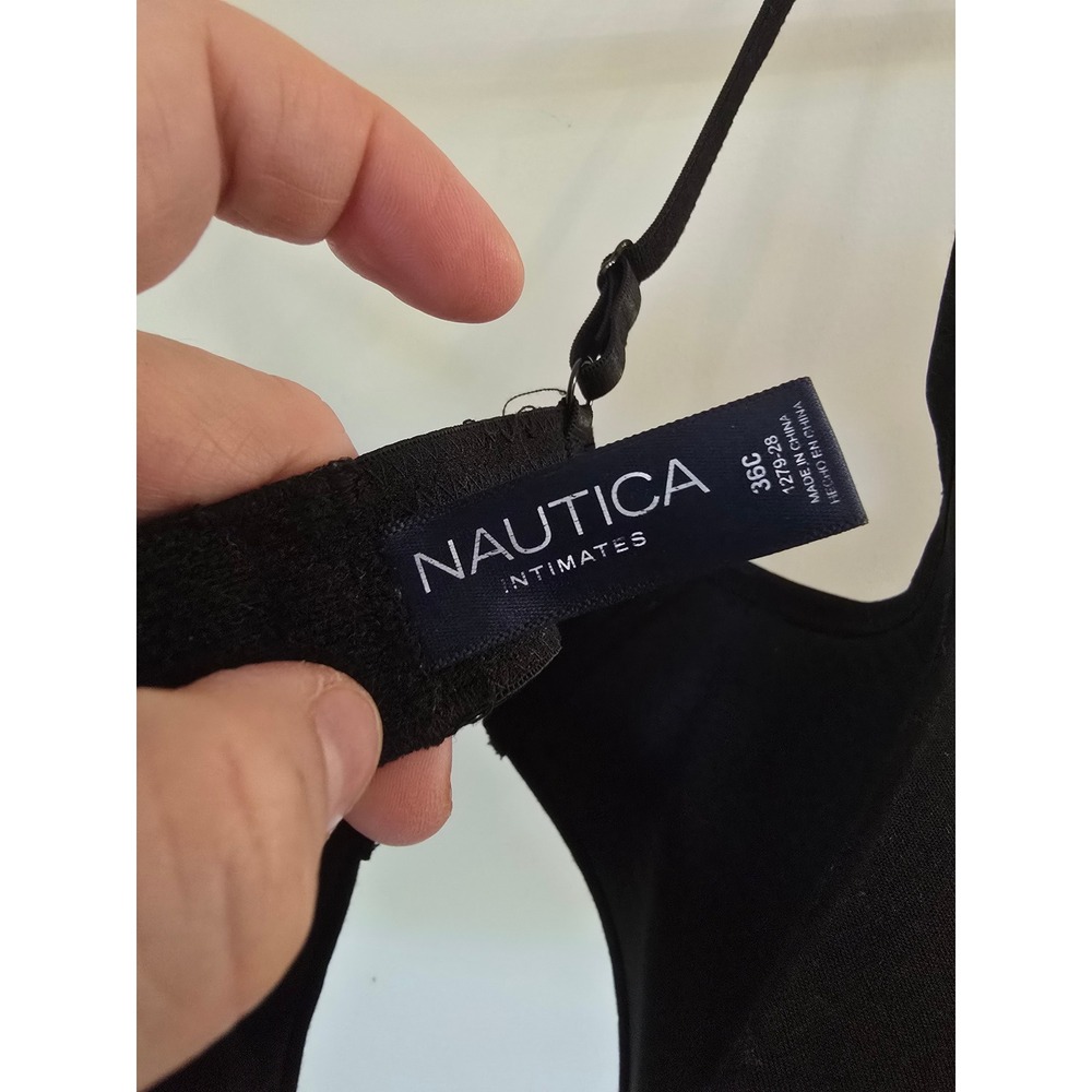 Nautica Intimates Black Modal Blend T-Shirt Bra 36C 1279-28 Adjustable Straps - Picture 4 of 6